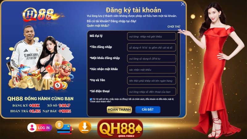 Trang chủ Quy trinh dang ky dang nhap nap rut tai app QH88